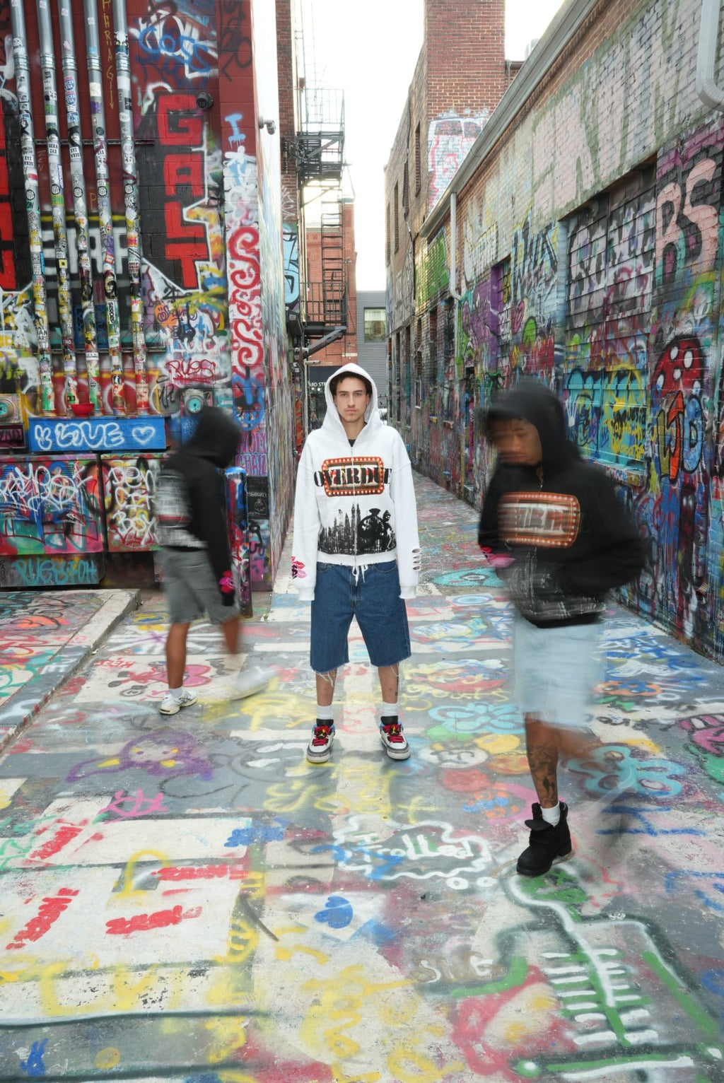 OVERDUE Zip-Up Hoodie (White)⁠
