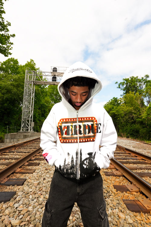 OVERDUE Zip-Up Hoodie (White)⁠